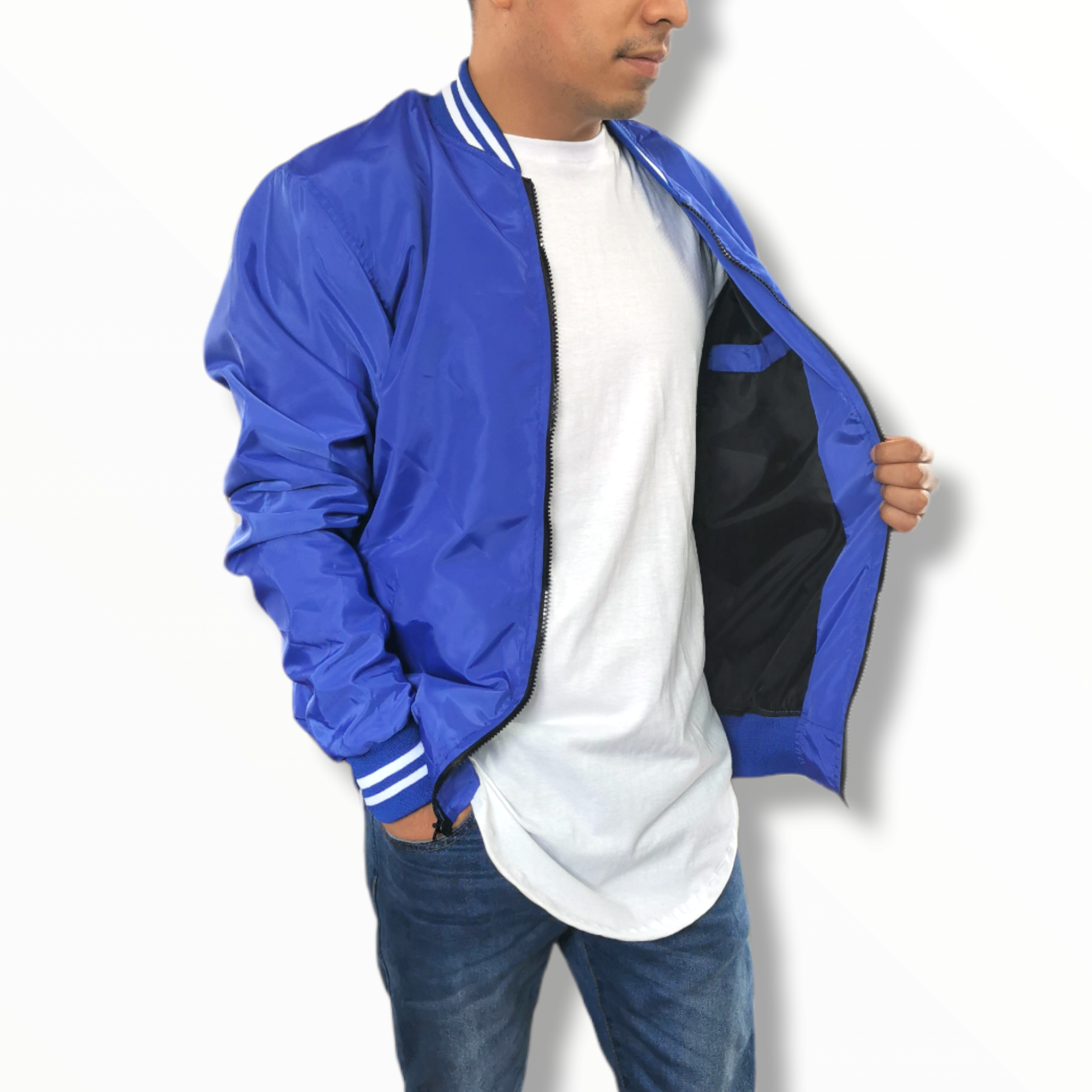 Chamarra Bomber Impermeable Azul – Idink Clothing