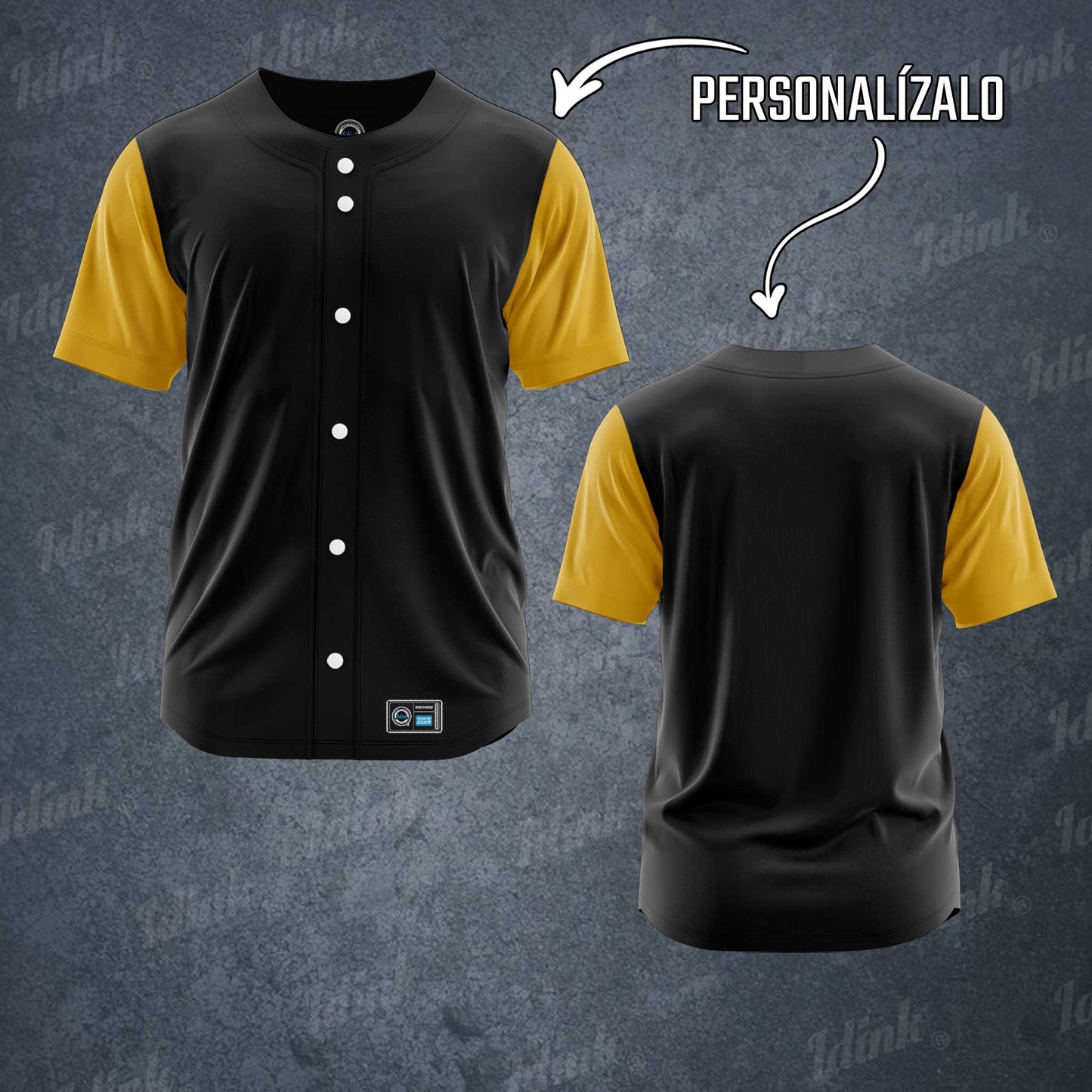 jersey beisbol hombre negro amarillo personalizable mayoreo