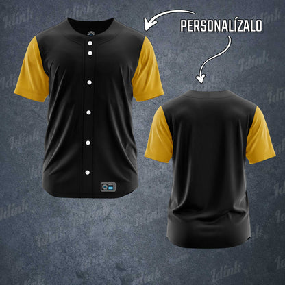 jersey beisbol hombre negro amarillo personalizable mayoreo