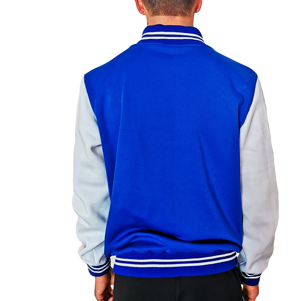 chamarra varsity jacket beisbolera azul