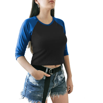 crop top dama negro azul